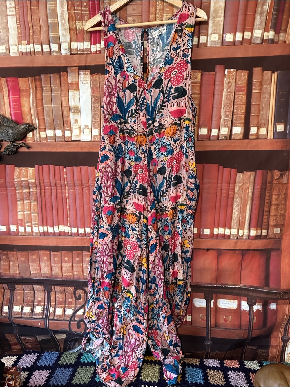 Natural Life Let’s Just Go Wide Leg Jumpsuit Pink Floral S/M - Picture 2 of 7